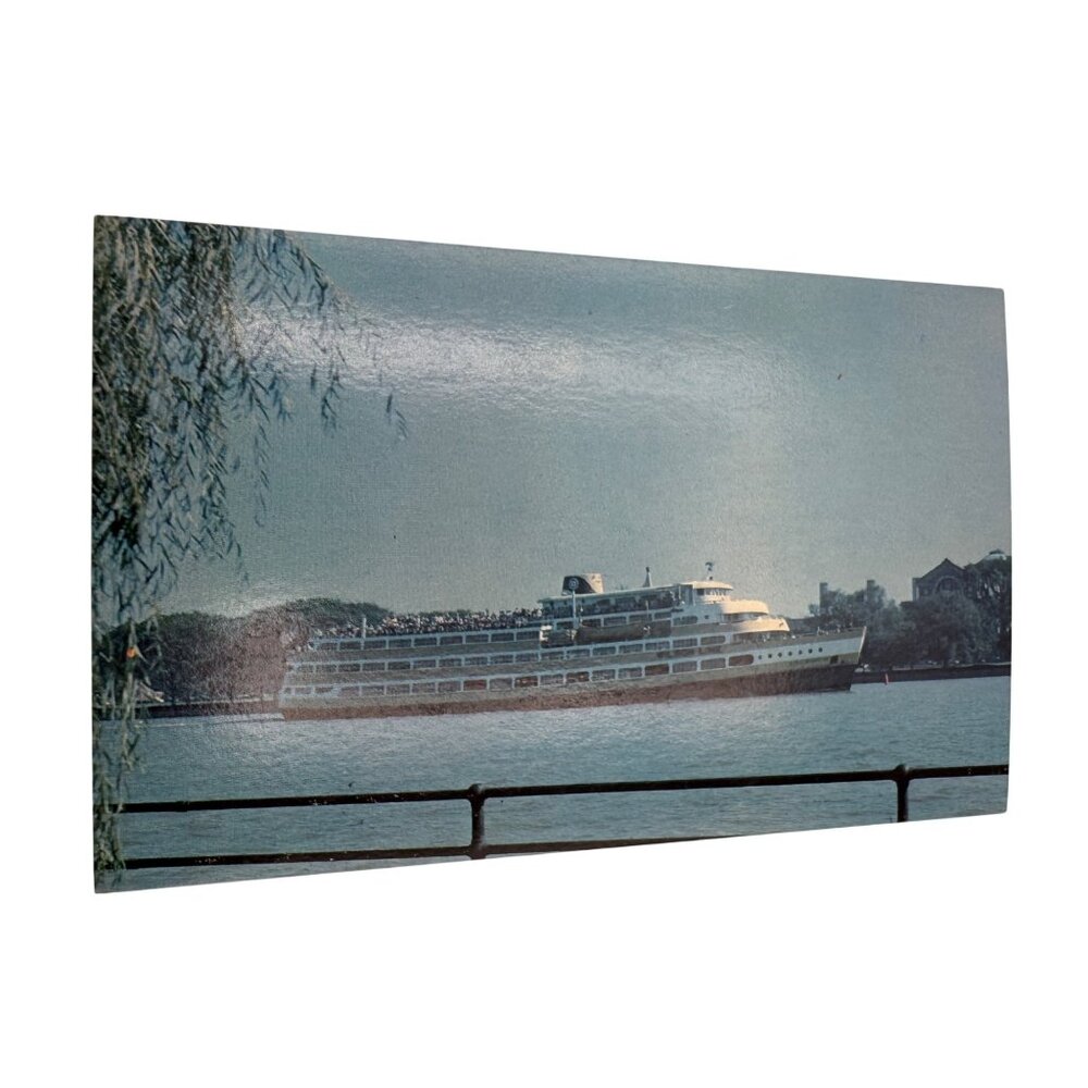Vintage Wilson Line Postcard Featuring Cruise Ship On Water